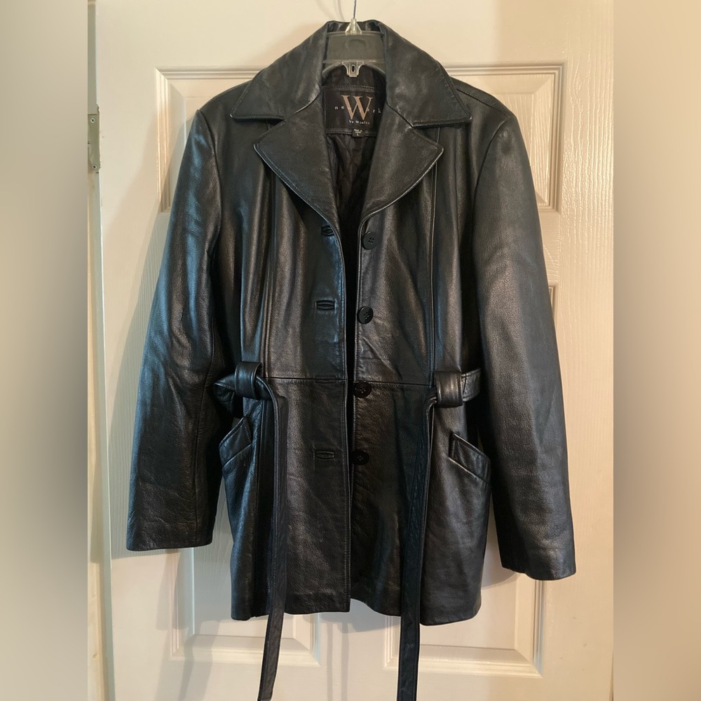 Vintage Black Leather Coat
